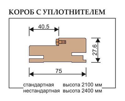 Коробка дверная №636/9-У  28х75х2100 мм